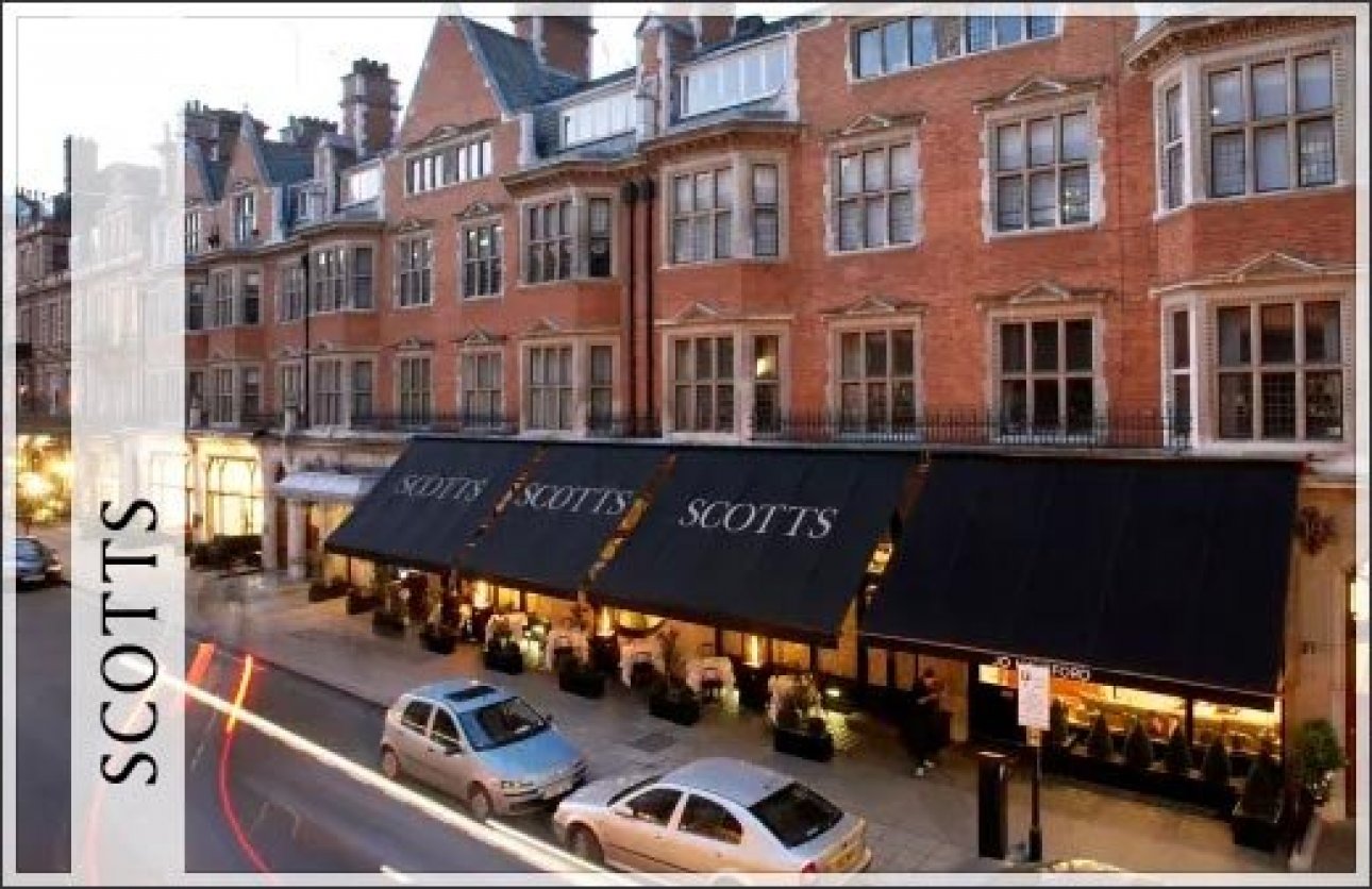 London elite Escorts Dinner Dates : Scotts Restaurant in Mayfair